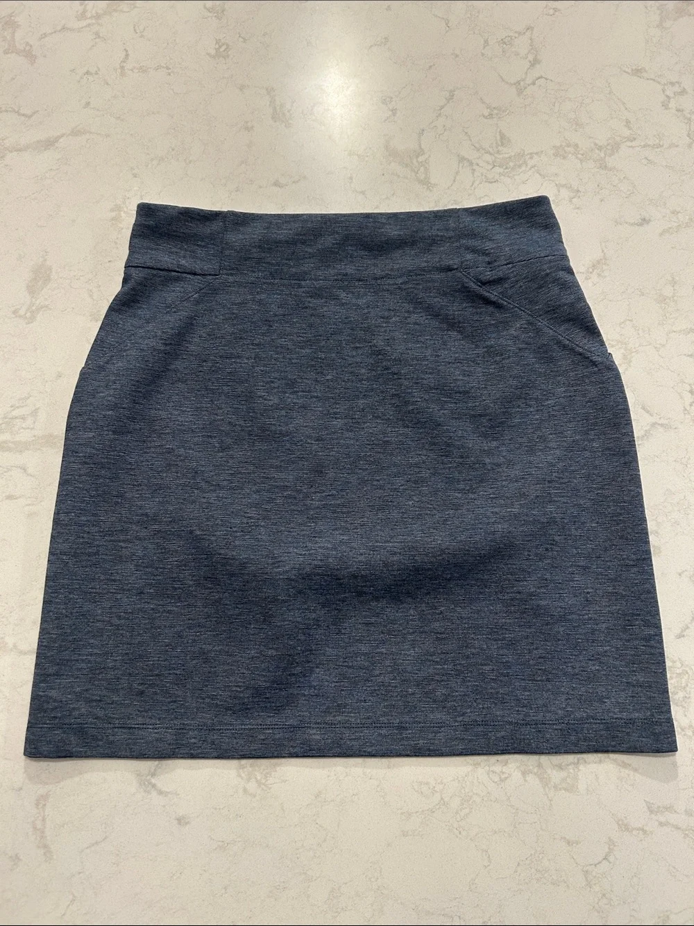 Title Nine‎ Women's Stretch Ponte Mini Skirt in Heather Navy Pickleball Tennis